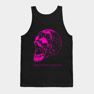 Papa Hash Apparel: Yawning Skull Pink Tank Top